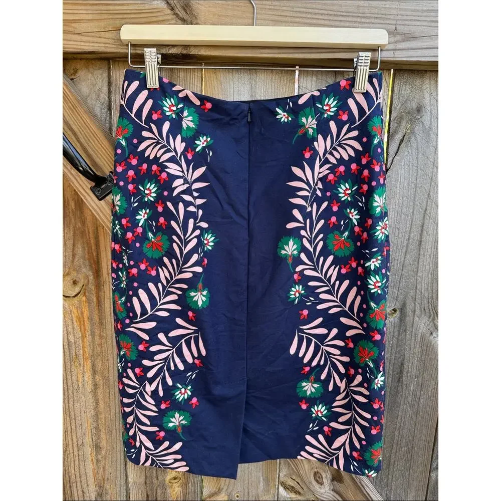 Boden Richmond Pencil Skirt 8 Petite Blue Pink